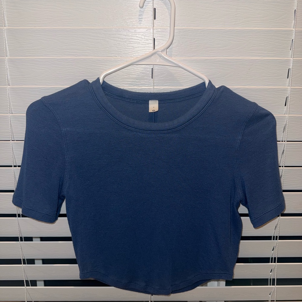 lululemon athletica Navy Short Sleeve Crewneck Top